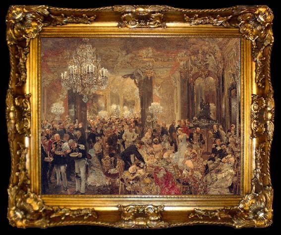 framed  Adolph von Menzel The Dinner at the Ball, ta009-2